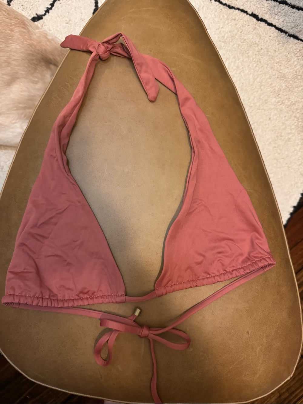 Vitamin A Rose Pink Halter Triangle Bikini Top